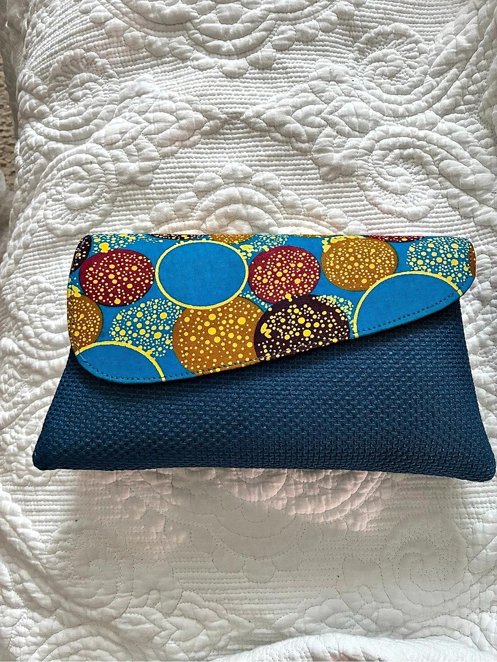Vintage 1990s African Envelope Clutch Bag